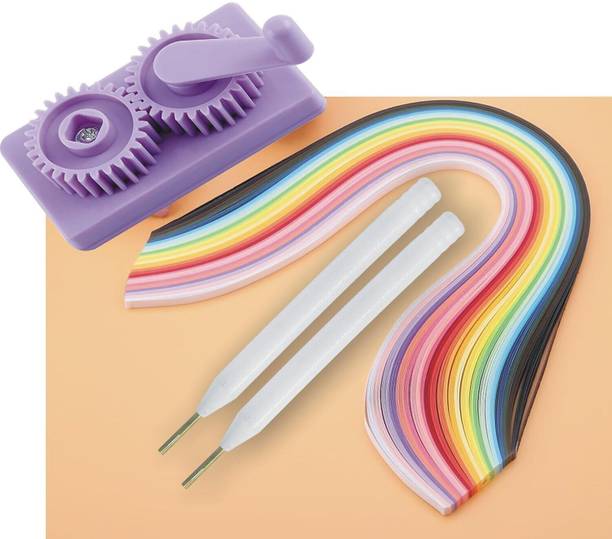 IMPRINT Quilling Art Set of 200 Quilling Strips 7mm Width2 Quilling Tools &1Crumple Tool
