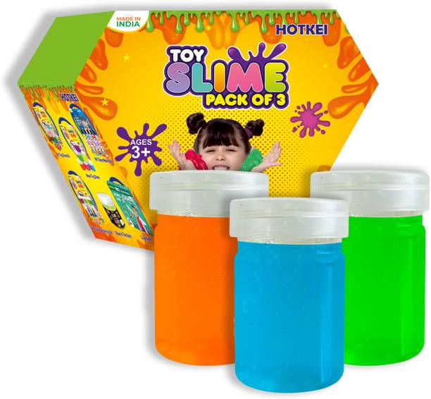 होटकी Neon Slime Toys jelly slime putty clay set for girls boys kids Pack of 3