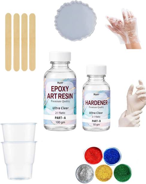 Hunr Epoxy Resin Kit for Beginners, Resin Art, DIY Crafts, Jewellery Resin Art Medium