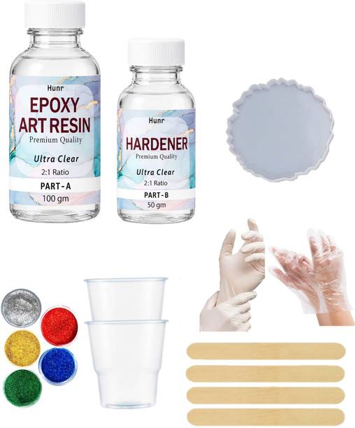 Hunr Ultra clear Epoxy resin art kit for beginners, DIY Friendly Resin Art Medium