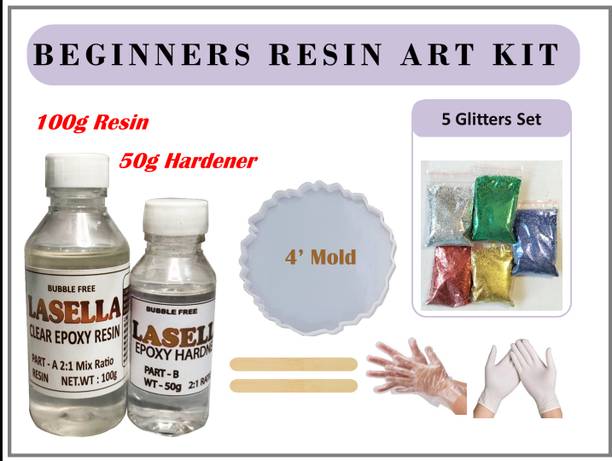 Lasella Resin Art Kit All in One Set SiliconeMould Epoxy DIY Casting Tools for Beginners Resin Art Medium