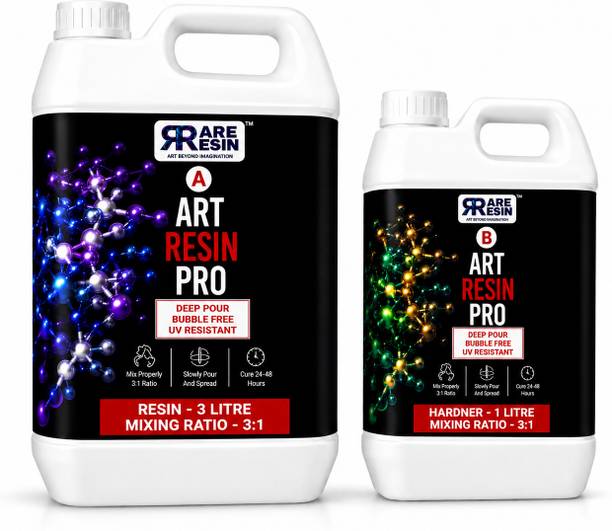RARE RESIN Crystal Clear Epoxy Resin 4 L | 3 L Resin + 1 L Hardener | 3:1 Ratio Resin Art Medium