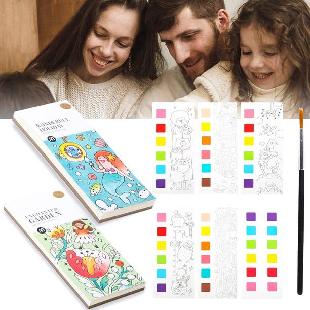 VVG TRADERS Magic Book for Kids Activity Books for 20 Sheet Cartoon Painting kit&Brush