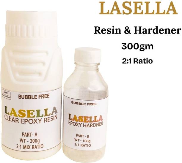 Lasella Lasella Epoxy Resin & Hardener Kit 300g – Clear for Art, Jewelry, Tabletop Resin Art Medium