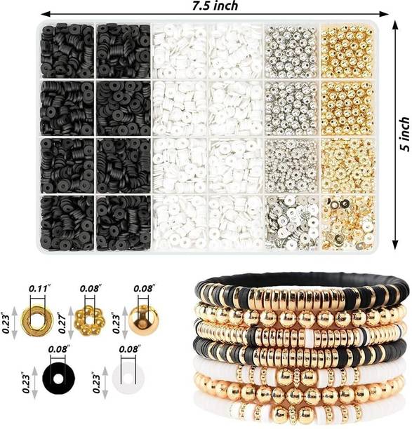 DEAROW DIY Beads Set - Soft Polymer Clay Beads & Spacers for Bracelet Making