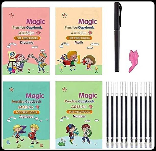 SHIMZAN Kids Practice Tracing Book(4BOOK+1PEN+10 REFILL)-A337