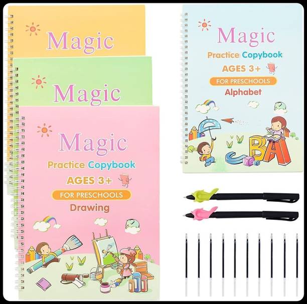 SHIMZAN Kids Practice Tracing Book(4BOOK+1PEN+10 REFILL)-A339