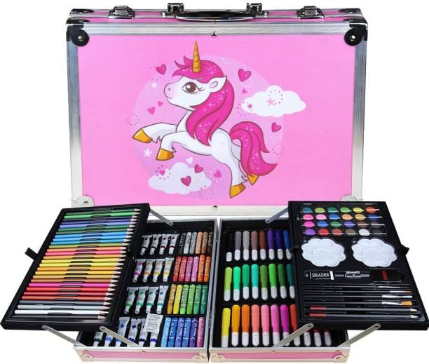 Naama 145 Pcs Professional Deluxe Art Set, Drawing Kit with Colored Pencils, Markers