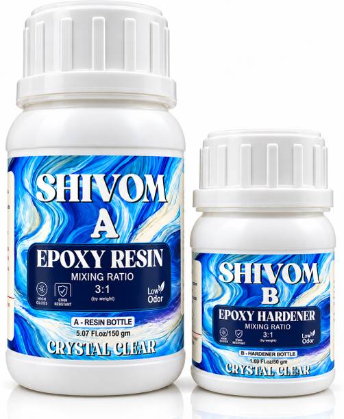 Shivom Clear UV-Resistant 200g High Intensity Premium Epoxy Resin Hardener Art Kit 3:1 Resin Art Medium
