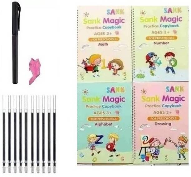 DYPO Magic Practice Copybook, (4 BOOK + 10 REFILL) Tracing Book 280