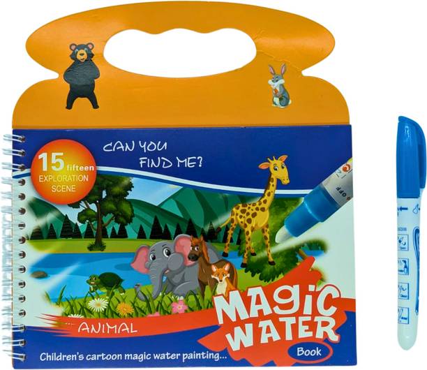 BEESLANZ Magic Water Book(Animal theme) for Kids - Big Size Reusable Colouring Book