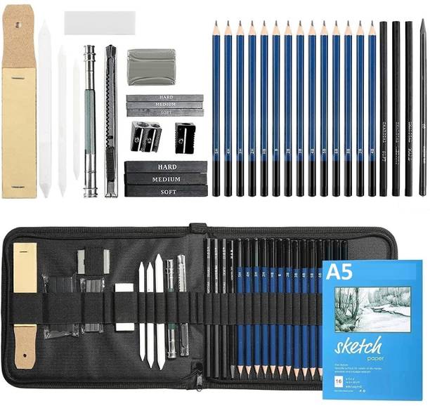 Adoere 35 Pcs Art Sketching Kit Drawing Pencil Set for Artist Kit Art Sketch Pencil