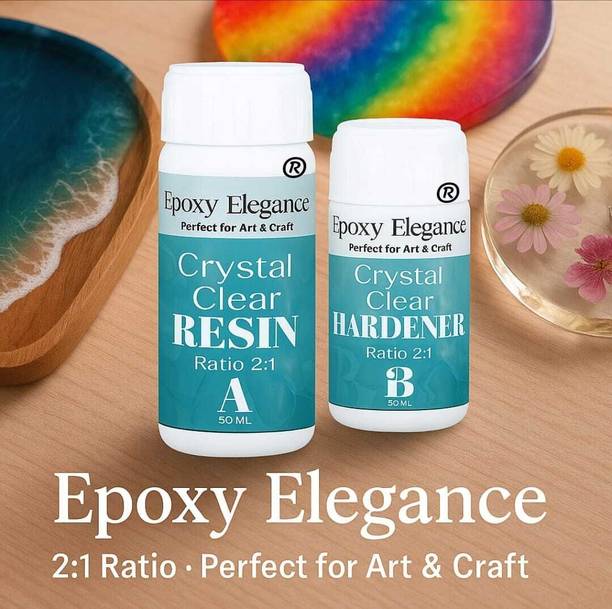 Epoxy Elegance Crystal Clear 2500gm Epoxy Resin For Art & Craft 2:1 Mixing Ratio