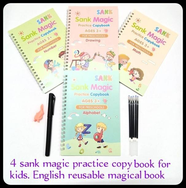 SHIMZAN Kids Practice Tracing Book(4BOOK+1PEN+10 REFILL)-A630