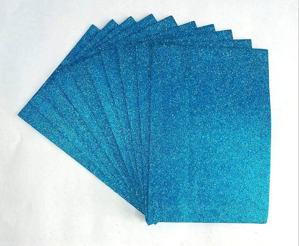 ARTTWALA A4 SIZE NON GUMMING GLITTER FOAM SHEETS FOR CRAFT (LIGHT BLUE) Felt Sheet