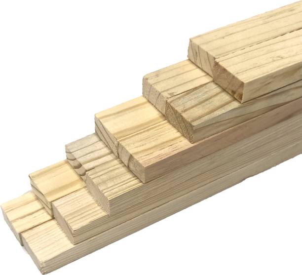 JCT अग्रिको 10 inch natural pine wood strips(natural design) for art and craft(10 pieces)