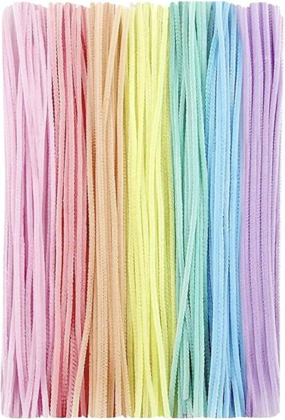 Batricher 100 Pcs Pipe Cleaner for Craft, Hobby, Fun, DIY Accessory Pastel Multicolor