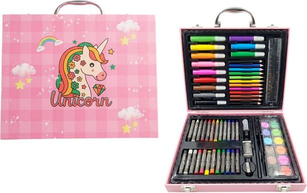 Eduwation Unicorn Art Kit Set 67 pcs Colors with makers, pencils and crayons