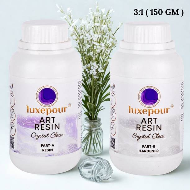 LUXEPOUR Crystal Clear Epoxy Resin for Art & Craft, 3:1 Mixing Ratio, Durable & Glossy