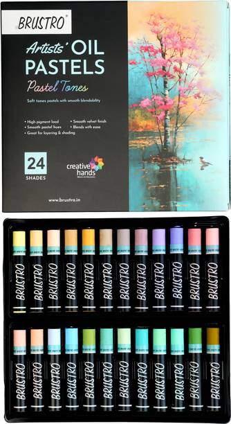 BRuSTRO Artist Oil Pastels Set of 24 (Pastel Tones)