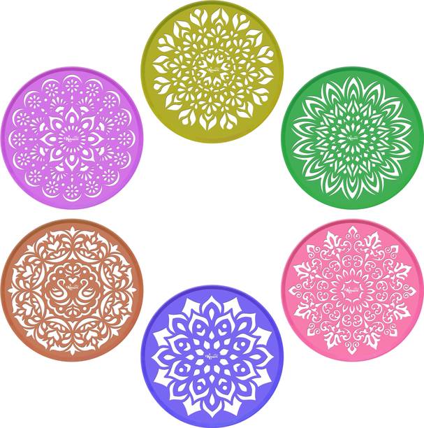 Kitoarts Rangoli Stencils,Kolam Stencils,Rangoli Designs,Rangoli Stencil For Floor 6 Pcs