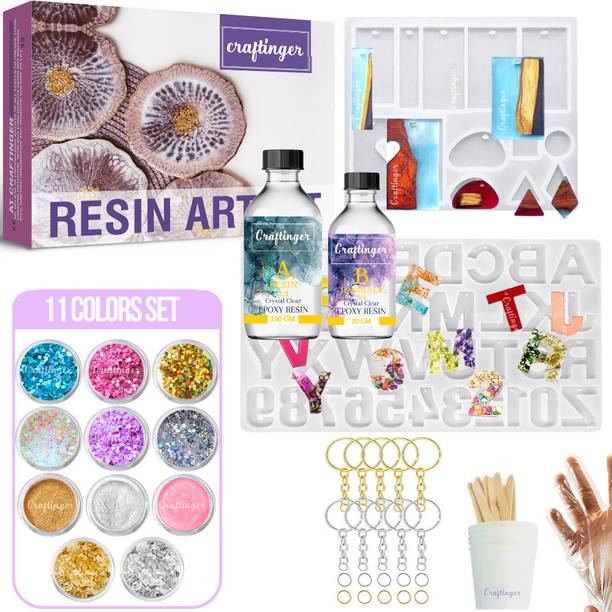 Craftinger Diy Resin Alphabet Keychain Making Kit