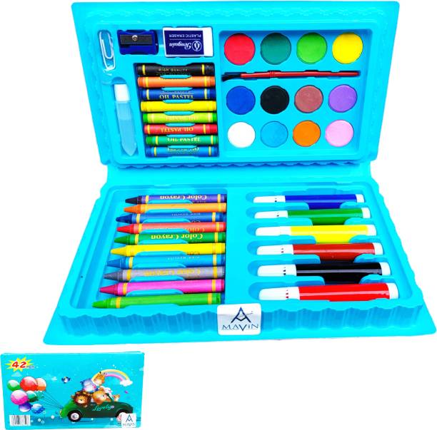 Mavin 42 Pcs Colours set and drawing kit for kids Stationery Items for gift