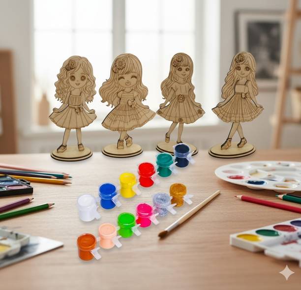 Divinehub Diy Wooden Doll Painting Kit