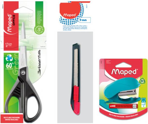 Maped Office kit Scissor|Stapler|Cutter Combo pk 3