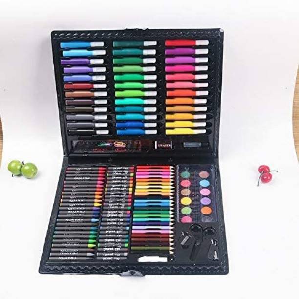 MAKHAI Painting Set Color Pencils with Portable Art Box-Drawing kit 150Pc, Black