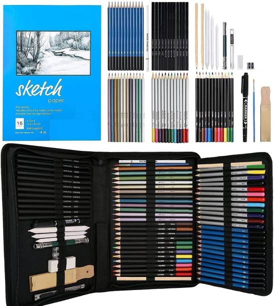 Adoere 73 Pc Drawing and Sketching Colored Pencils Art Pencils For Artists Pencil Set