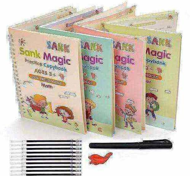 Foxter MAGIC BOOK ENGLISH LANGUAGE ALPHABET AND NUMBER 4BOOK+10REFILLS+1PEN+1GRIP-395