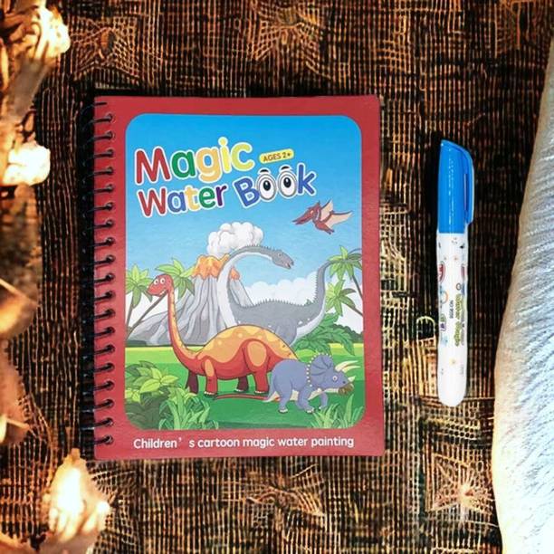 Silver tech Kid Colourful Magical Water Drawing Painting Book Set Repeated Coloring With Pen
