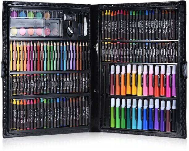 WEMOL 168-Piece Colouring Pencils Set, Children Painting Set, Crayon, Oil Pastel