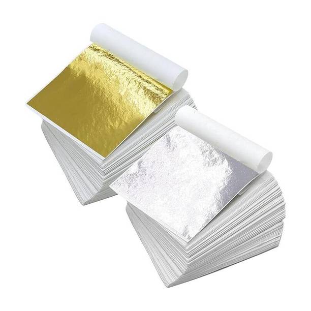 Ak Gold Leaf 8X8cm Silver Gold Leaf Sheets Foil Paper