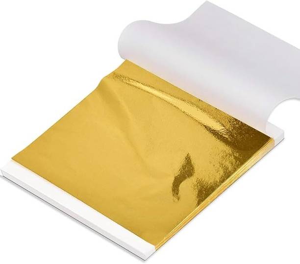 Ask Vark Wala 25 Pcs Gold Metallic Foil Leaf Sheets