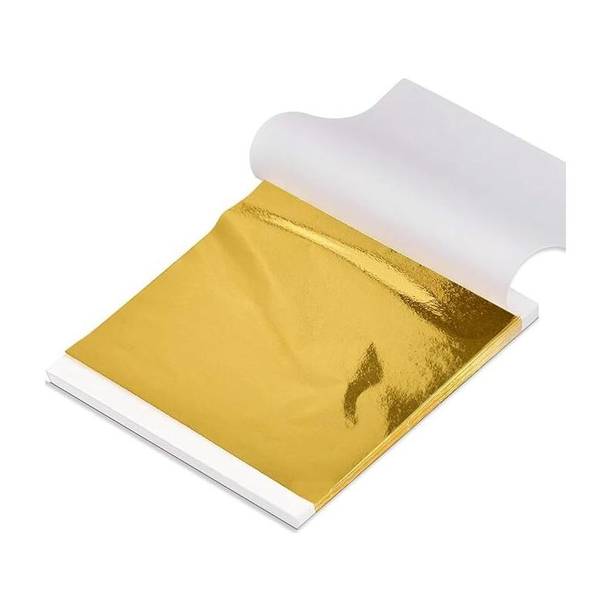 Ask Vark Wala 25 Pcs Gold Metallic Foil Leaf Sheets