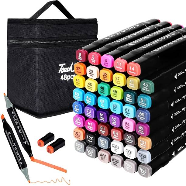 ARV Dual Tip Art Markers Sketching Head Marker Pens for Kids Adult 48 Colours