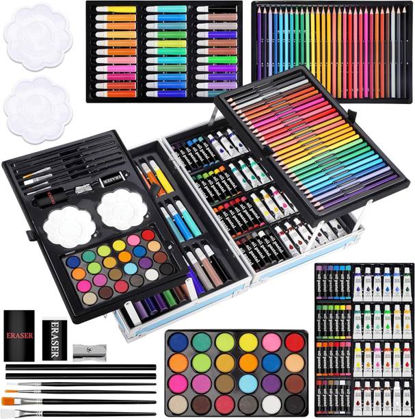 POLARIS FOX 145-Piece Deluxe Art Set, Professional Drawing and Painting Kit