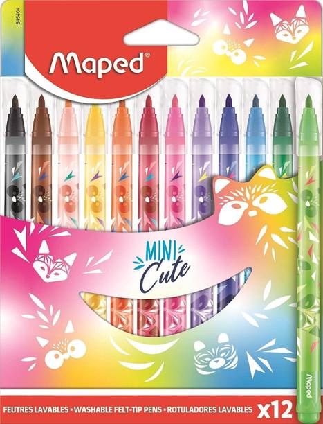 Maped Assorted Mini Cute Washable Felt Tip Pens