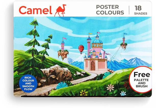 Camlin Multicolor Pack Of 18 Shade Bottles of Poster Color 10Ml Each