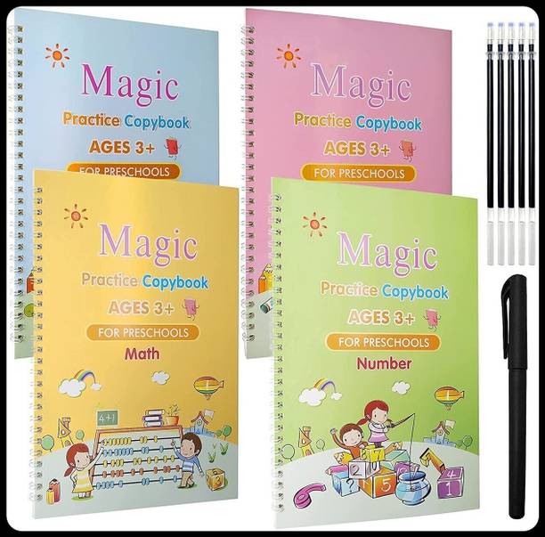 SHIMZAN Kids Practice Tracing Book(4BOOK+1PEN+10 REFILL)-A214