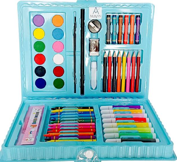 Mavin Colours Set or Drawing Kit For Kids | 68 Pc Color Tools & Art Accessories