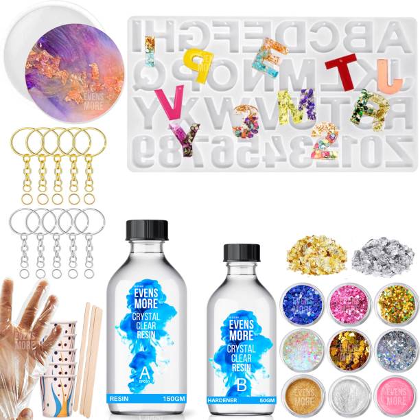 EVENS MORE DIY Resin Art Keychain Kit With 200Gm Resin And Coaster Mould