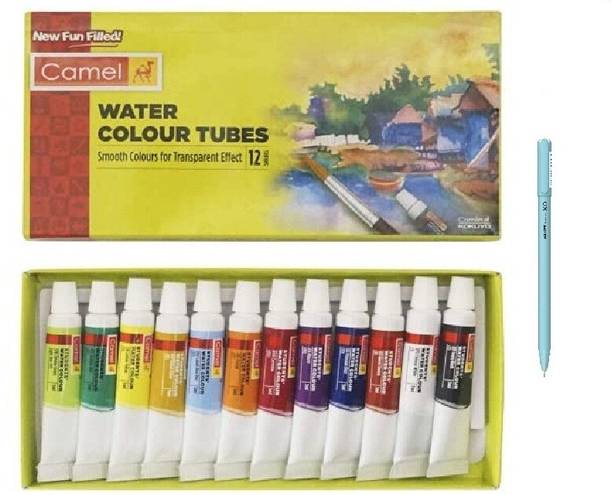 Camlin Student Water Colour Tube 5Ml 12 Shade With XO PenNew