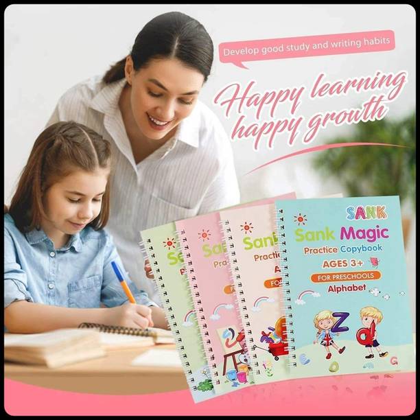 SHIMZAN Kids Practice Tracing Book(4BOOK+1PEN+10 REFILL)-A643