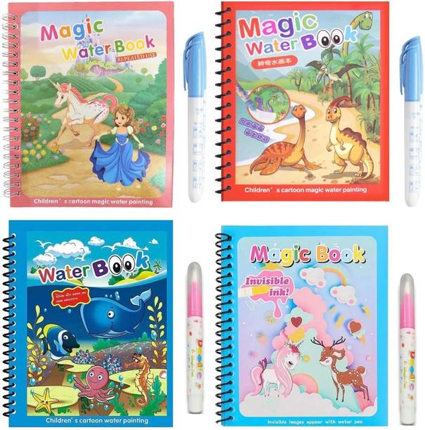 SCHNAPPI Reusable Water Painting Book Magic Coloring Book With Filling Sketch Pens