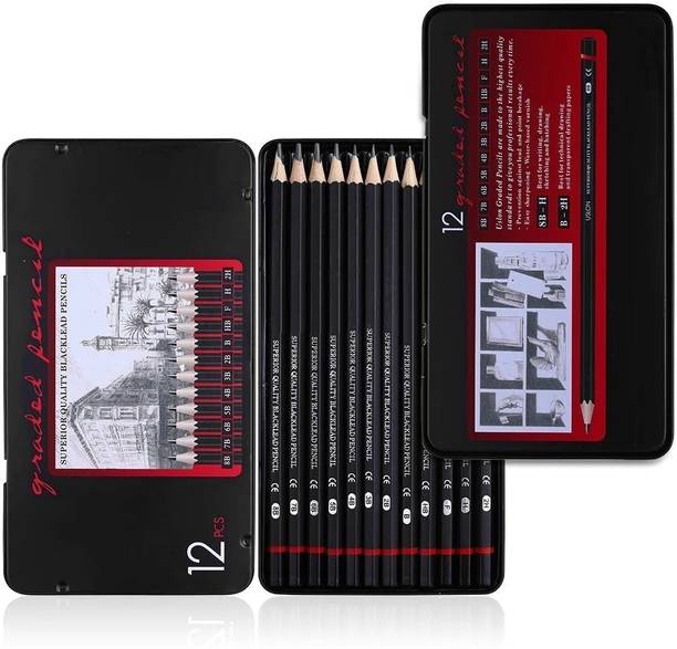 Adoere 12 Pieces Sketch Pencil Set Drawing Sketching Pencil Art Drawing Graphite Pencil