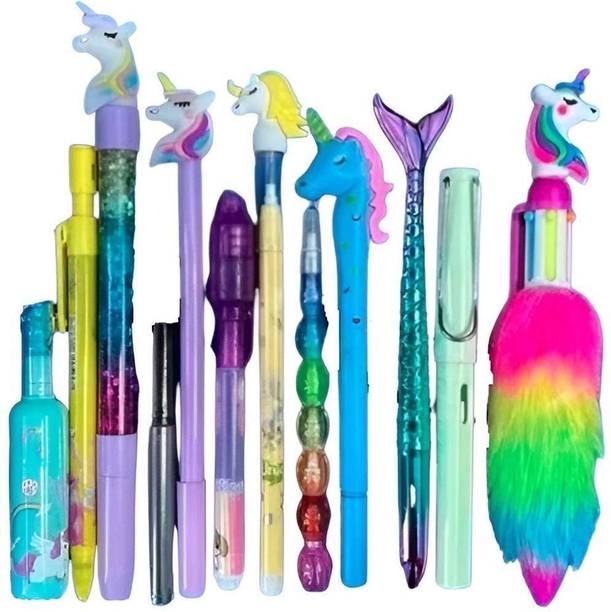 Eclet 12-in-1 Pen & Pencil Stationery Combo Pack of 12 Multicolor for Kids