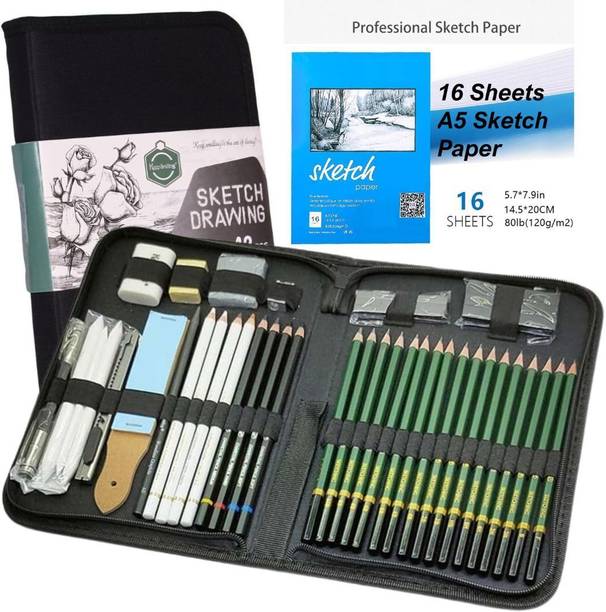 Arrolliant 43pc Sketching Artist Art Tool Kit Art Supplies For Sketching kit